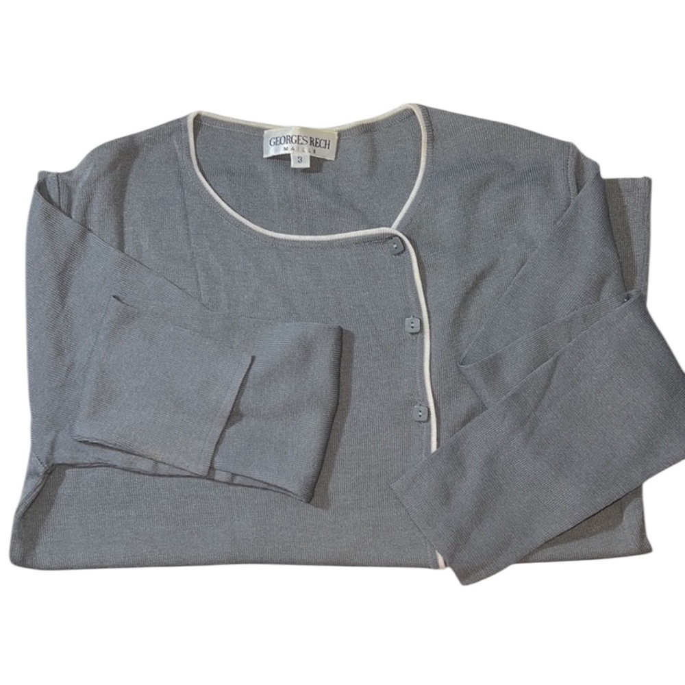 Georges Rech Gray Silk Blend Sweater Size 3 Pit to Pit is 18”